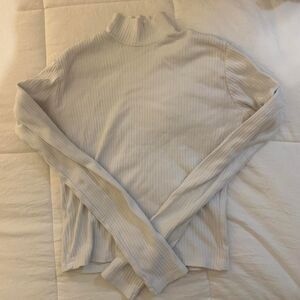 Brandy Melville White Ribbed Turtleneck